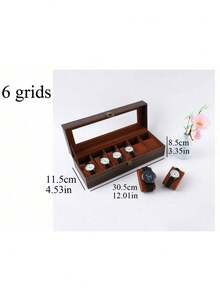 1Pc Large Capacity Leather Watch Storage Box, Elegant Watch & Jewelry Display Case, Practical Organizer For Home Daily Use - Multicolor - View 3