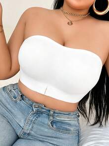 SHEIN Sujetador Bandeau con Cierre Delantero Talla Grande 1 pieza - Multicolor - Ver 5