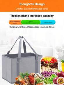 1/2/3pcs Reusable Non-Woven Fabric Storage Basket With Handles, Collapsible Organizer Box, Durable Multi-Purpose Tote For Home, Grocery Shopping, And Laundry - A - View 7