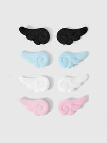 ROMWE Kawaii 可愛天使翅膀組合胸針，適用於包包、衣物、帽子與吊飾，女性胸針配飾，適合日常裝飾與搭配 - 彩色 - 查看 1