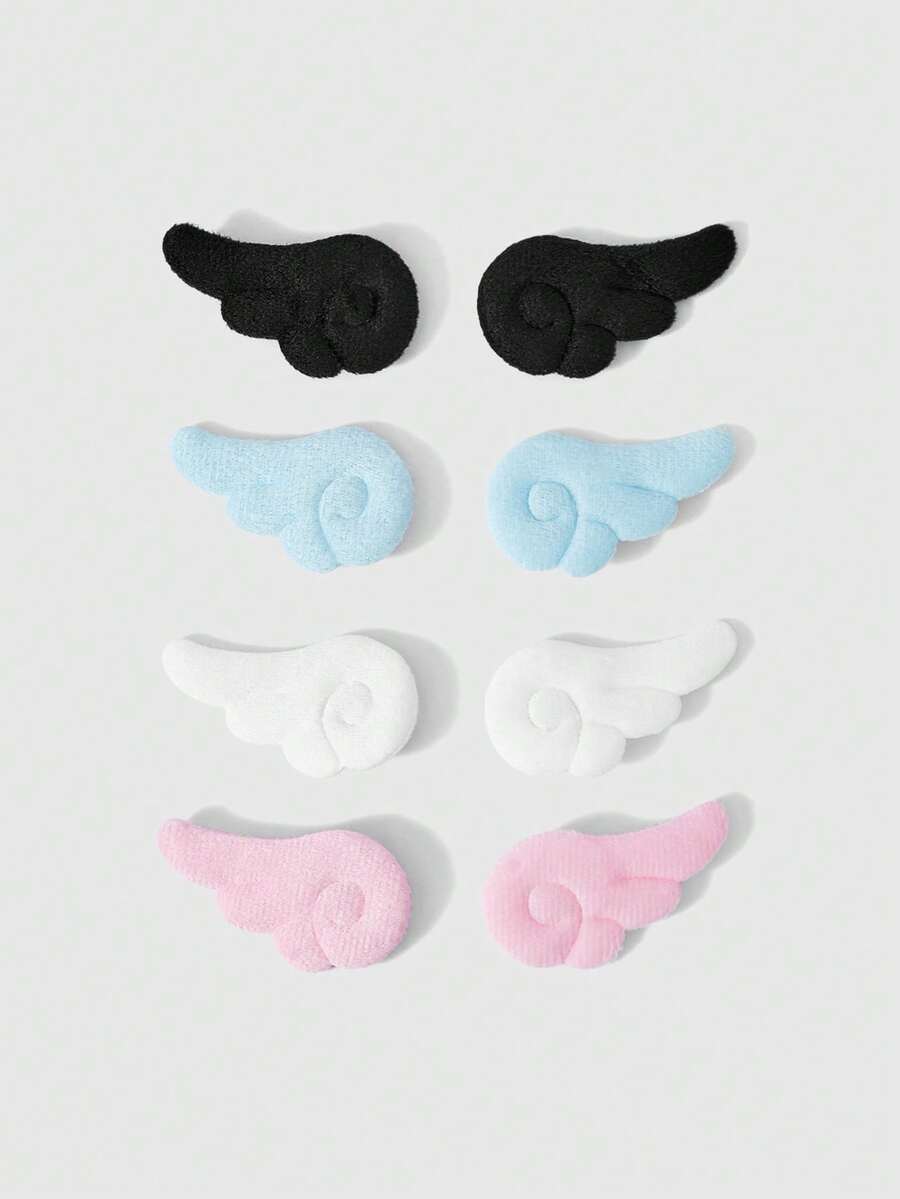 ROMWE Kawaii 可愛天使翅膀組合胸針,適用於包包、衣物、帽子與吊飾,女性胸針配飾,適合日常裝飾與搭配 - 彩色 - 查看 1