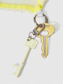 ROMWE Kawaii Yellow Triangular Lace Key Pendant - Yellow - View 4