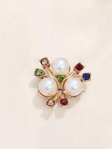 100pcs Pearl Flower Shaped Rhinestone Buttons Sparkling Crystal Hairpins DIY Handmade Crafts Decoration Clothes Sewing Accessory - multicolor - View 5