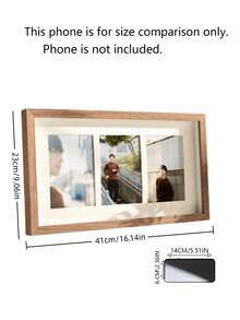 1pc 4x6 Inch (10x15cm) Rotating Dual-Sided Multi-Aperture Photo Frame, Suitable For Birthday, Wedding, Holiday Occasions, Triple Picture Frame, Desktop Display, Home Decor And Office Desk Accessory, Fun Gift - multicolor - View 5