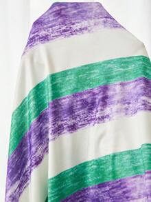 SHEIN Striped Print Tank Top Plus Size Nightgown - Multicolor - View 6