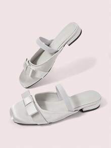 CUCCOO DOLLMOD Women Shoes Summer Big Bow Decoration, Sweet Style Sandals Shopping Dating - Silver - View 3