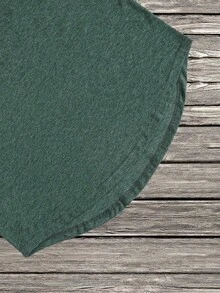 Manfinity Dauomo Men's High Low Hem Tee - Dark Green - View 3