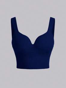 SHEIN Velisys Women's Solid Color Ribbed Tank Top Sports Bra - Multicolor - View 8