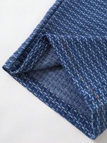SHEIN 3件組小男孩短褲：1件提花布丹寧拼接刺繡短褲 + 2件梭織休閒短褲，刺繡標籤細節，適合日常、上學、戶外，春/夏季 - 彩色 - 查看 6