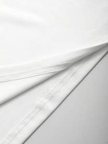 Resyla Camiseta casual para hombre de manga corta y unicolor, simple - Blanco - Ver 4