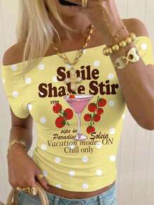 Soleia Casual  Graphic Tee Graphic Tees Women Vacation Outfits Women Going Out Tops  Festival Outfits For Women Summer Tops  T-Shirt - Multicolor - View 6
