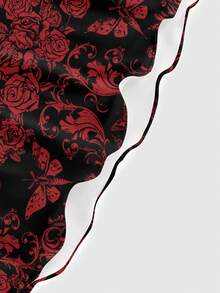 ROMWE Goth 哥德式骷髏愛心暗黑神秘性感女孩全印花迷你女裝洋裝 - 黑色 - 查看 4