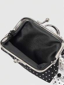 ROMWE Kawaii 1 pezzo Ciondolo per borsa a forma di stella marina con pois neri e oro, dolce e fresco, con catena di perle e portachiavi, accessori per borsa a forma di cuore per ragazze - nero - Visualizzare 4