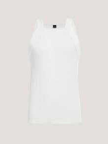 Driftmere 2 Packs Men's Solid Ribbed Casual Versatile Tank Top Ribbed Tank Top Pink And White Tank Tops Tank Tops Pack Square Neck Tank Top - Multicolor - View 7