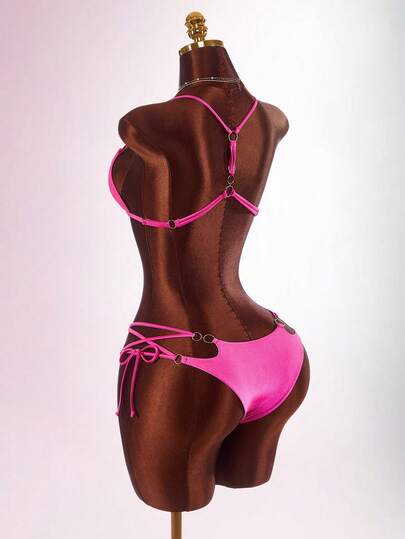 Amplova Women's Cool Sexy Swimsuit Set, Complex Cutout Design, Suitable For Vacation And Nightclub Wear