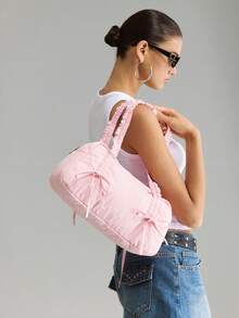 Viva Strut Cute Wind Bow Strap Shoulder Bag - Pink - View 2