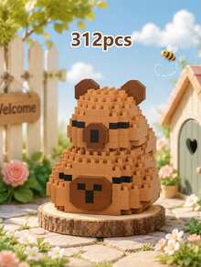 POKOJA LAND 400+ قطعة كابيبارا لطيفة مكعبات بناء للبالغين، دمية تجميع DIY، زينة مكتبية لتخفيف التوتر والضغط، ديكور مجموعة المنزل والمكتب، هدية مثالية لعيد الميلاد وعيد الأب والزفاف والتخرج والعطلات - متعدد الألوان - مشاهدة 22