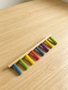 1PC Accessories Color Random Shipping Bird Scrub Station Rod Parrot Claw Grinding Station Bar Station Stand Tiger Skin Xuanfeng Wooden Stick Toy Bird Cage Station Stick Accessories - Style A - View 8