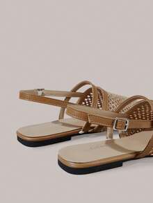 Styleloop Señoras, Uñas de Sauce, Hebillas, Zapatos Planos. - Marrón claro - Ver 6
