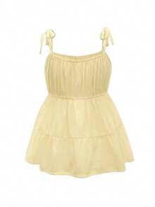 ROMWE Kawaii Casual Solid Color Camisole For Summer - Yellow - View 2