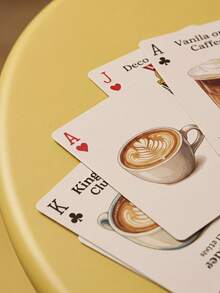 Joivida 1Pc/2Pcs Creative Casual Board Game Cards With Coffee And Milk Tea Themes, Suitable For Multi-Player Party Entertainment, Featuring A And Fun Style, And Printed Playing Cards With Coffee And Milk Tea Patterns - Multicolor - View 6