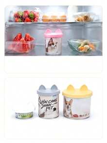 PETSIN Cat Ear Pet Can Lid; Airtight Fresh-Keeping Lid; Sealing Lid; Multi-Functional Dust-Proof And Leak-Proof Fresh-Keeping Lid; Storage Lid; Fits Most Sizes Of Pet Cans; Food Fresh-Keeping And Moisture-Proof Lid; Household Pet Food Sealing Tool - multicolor - View 8