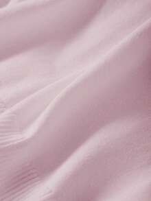 SHEIN LUNE Cardigan de punto de manga larga con botones, estilo dulce y de moda, talla grande - Rosa vieja - Ver 6