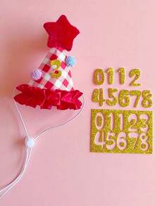 PETSIN 1PC/SET Lovely Puppy Kitten Birthday Party Outfit, Fashion Birthday Hat Saliva Bib Set - Multicolor - View 26