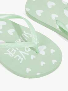 Grefit 女款夏季露趾平底夾腳拖鞋 2cm，亮色清新舒適款，適合街頭/夏季、音樂節/主題派對 - 淺綠色 - 查看 10