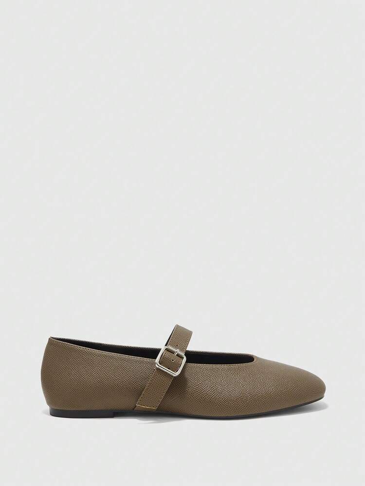 CUCCOO BIZCHIC Women's Fashion Commuter Versatile Casual Mary Jane Flat Shoes For Christmas Spring Shoes Fall Shoes - Coffee brown. - View 8