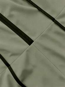 Maweii 大尺碼性感對比飾邊掛脖連身短褲 - 軍綠色 - 查看 6