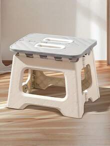 1PC Compact Portable Lightweight With Handle Multipurpose Durable Various Colors Folding Stool For Kitchen Bathroom Camping Hiking Barbecue - Grey - View 3