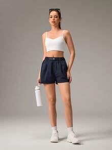 OutZeal Women Sports Black Shorts Gym Casual Travel Elastic Waist With Adjustable Belt Multi-Pocket Active Bottom Summer Spring - Black - View 5