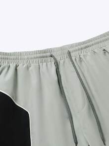 Manfinity Roghcode Pantalones cortos casuales versátiles de uso diario y viaje con cintura con cordón y bloques de color para hombres - Multicolor - Ver 7