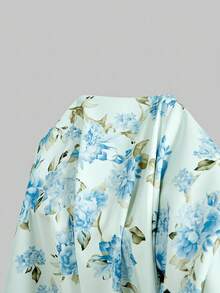 SHEIN MOD Plus Size Dreamy Romantic Long Dress Garden Tea Party, Date, Party, Women's Summer And Spring Dress - Mint Blue - View 8