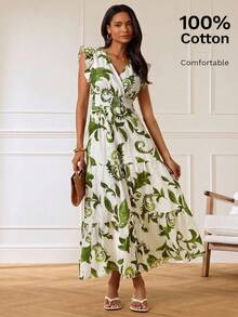 Lilora Vestido elegante de algodón puro para mujer, vestido versátil de moda de alta gama, adecuado para ir al trabajo, salidas casuales diarias, reuniones, citas, fiestas, ocio, salidas, vacaciones, verano, viajes de vacaciones - Multicolor - Ver 2