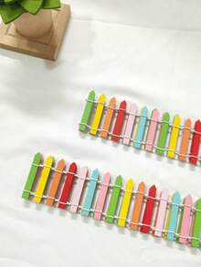 1pc Mini Wooden Fence, Suitable For Fairy Garden, Micro Landscape, Flower Pots, Decorative Piece, Size: 35.4 Inches * 2 Inches, Suitable For Fairy Garden, Micro Landscape, Flower Pots, Decorative Piece, Size: 35.4 Inches * 2 Inches, - multicolor - View 2