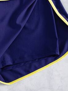 Swim Basics Springbreak 女款黑白對比飾邊運動休閒短褲沙灘褲 - 藏蓝色 - 查看 7
