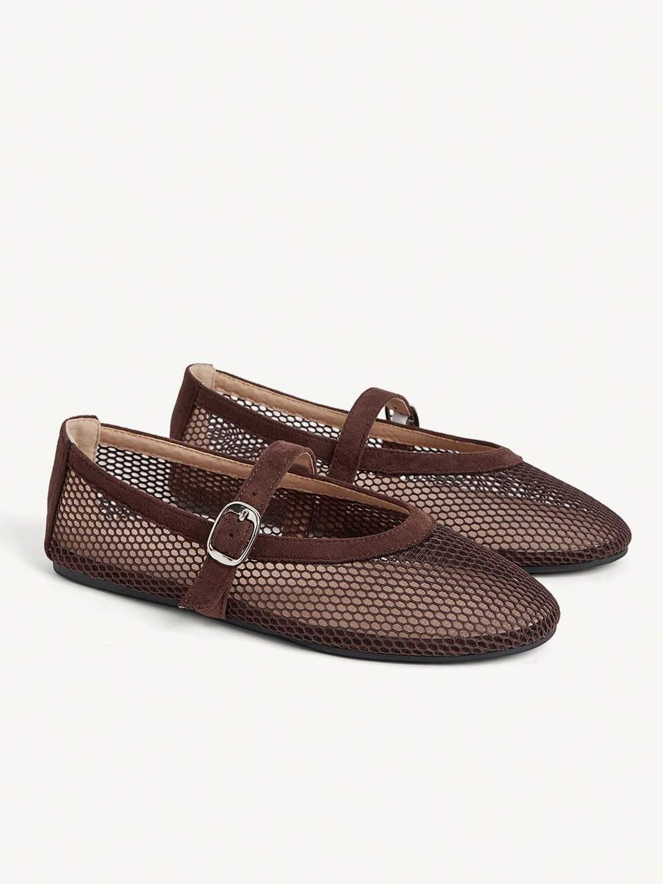 CUCCOO CHICEST Classic Simple Women's Mesh Belt Women's Shoes 2026 Summer Breathable Elegant Dating French Shoes Gentle Round Toe Mary Jane Shoes