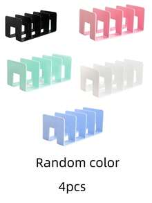 Four-Piece Acrylic Large-Capacity Bookshelf Set, Multi-Functional Bookshelves, Portable Bookshelves, Drop-Proof Bookshelves, Book Clips, Bookshelves, Bookends, File Organizers, Beautiful And Elegant Bookshelves, Independent Shelves, Large Opening Design, Sturdy And Durable, Can Be Used As Bookshelves, Storage Racks, Organizers, And Display Racks. Suitable For Bedrooms, Living Rooms, Dormitories, Desks, Stationery And File Storage. - Multicolor - View 2