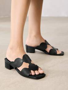MOTF SANDALIA DE TACÓN ALTO PARA MUJER, SIMPLE Y GENEROSA, MODERNA Y VERSÁTIL, CASUAL PARA EL TRABAJO Y EL DESPLAZAMIENTO - Negro - Ver 5