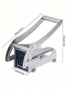 SHEIN Alat Pengiris Kentang Profesional, Pengiris Kentang Stainless Steel Tebal Anti-Selip yang Ditingkatkan, Pemotong Sayuran Multifungsi, Pengiris Mentimun & Wortel dengan Pengisap Karet, Alat Dapur untuk Restoran - Perak - View 3