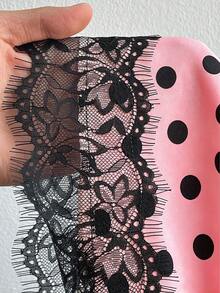 Maweii Camisa sin mangas con lunares, cordones y dobladillo asimétrico para mujer de talla grande - Rosa - Ver 7