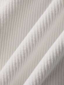 DAZY White Long Sleeve Ribbed Texture Soft Fabric Men's Spring Autumn Base Layer Solid Color T-Shirt - White - View 3