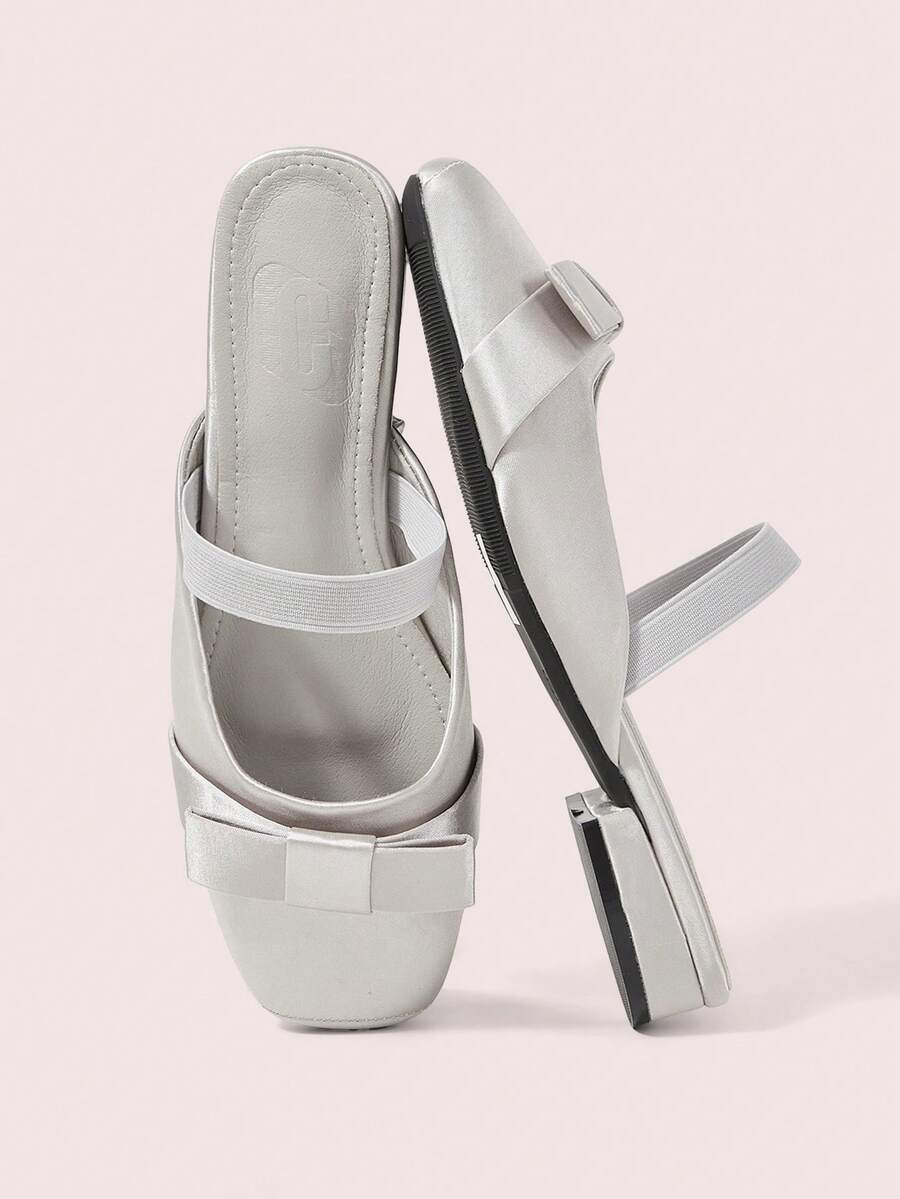 CUCCOO DOLLMOD Women Shoes Summer Big Bow Decoration, Sweet Style Sandals Shopping Dating - Silver - View 1