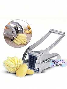 SHEIN Alat Pengiris Kentang Profesional, Pengiris Kentang Stainless Steel Tebal Anti-Selip yang Ditingkatkan, Pemotong Sayuran Multifungsi, Pengiris Mentimun & Wortel dengan Pengisap Karet, Alat Dapur untuk Restoran - Perak - View 1