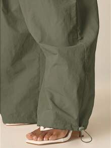 MUSERA Pantalones tipo globo y paracaídas de talla grande, estilo cottage core, lindos y acogedores, casuales para primavera y verano, Spring Dew - Verde militar - Ver 5
