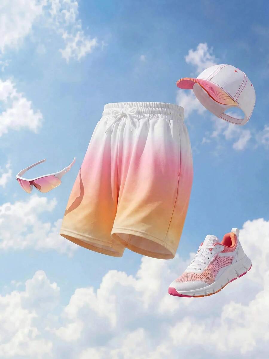 Cheerettes Women's Waist Tie Gradient Loose Sports Shorts - Multicolor - View 1