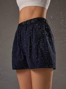 OutZeal Women Sports Black Shorts Gym Casual Travel Elastic Waist With Adjustable Belt Multi-Pocket Active Bottom Summer Spring - Black - View 10
