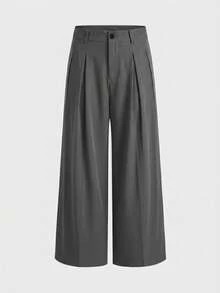AXEPEAK Men's Casual Solid Color Loose Pants - Grey - View 3